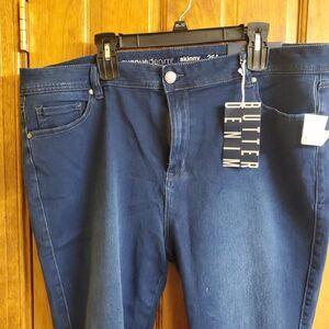 Avenue Denim Womens Blue Skinny Jeans Dark Wash Size 26A NWT (Retail‎ $60)